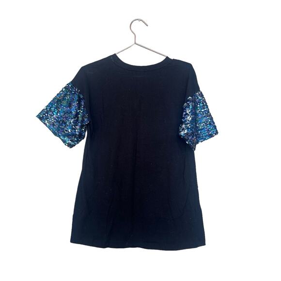 Wild fable Black Sparkly sequins Sleeve t-shirt oversized size XS - Picture 5 of 7